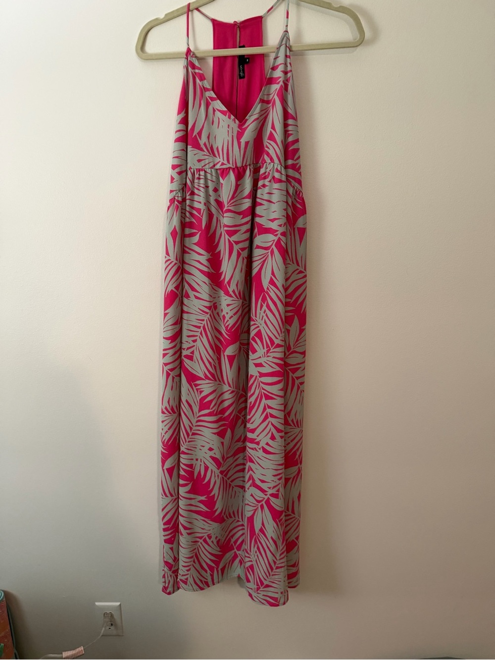 Gibson Hot Pink Palm-Print Maxi Dress